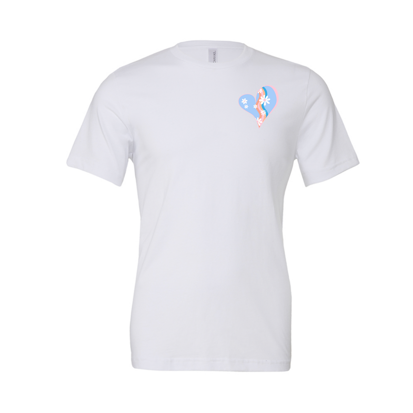 Embroidered T-shirt - 'Groovy Blooms' Heart