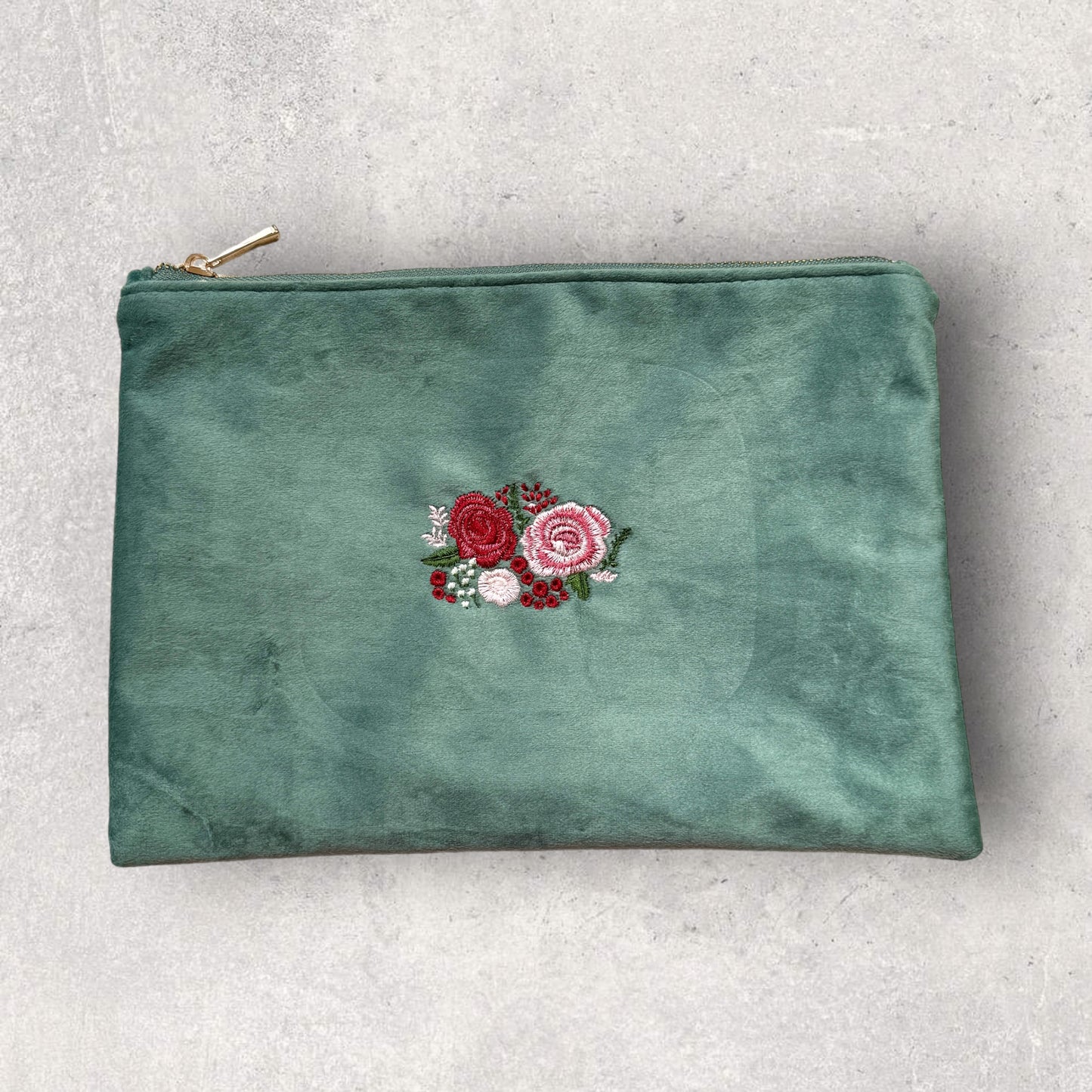 Embroidered Velvet Pouch - 'Meet Me At Monet's'